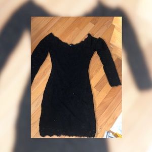 LACE BLACK MINI BODYCON DRESS